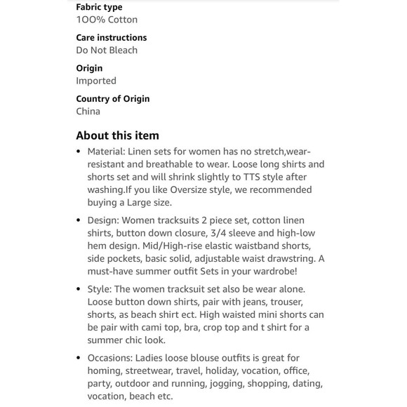 Zeagoo Womens Button Up Shirt Shorts Set Pockets Tan Beige Lightweight Size M - Picture 8 of 8